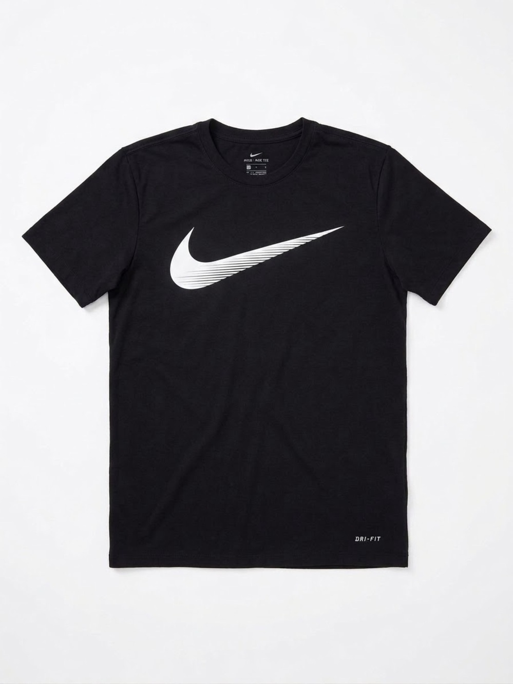 Nike Black DRI-FIT T-Shirt with White Swoosh Logo